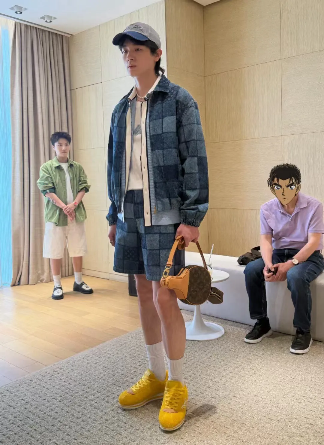 Louis Vuitton/Louis Vuitton burnt letter checkerboard denim jacket